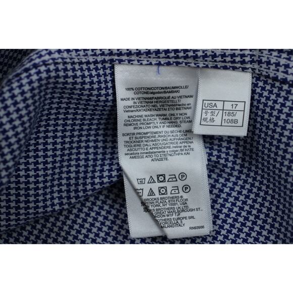 Brooks Brothers Shirt Mens 17 34/35 Regent Fit Long Sleeve 100% Cotton Non-Iron - Picture 5 of 7